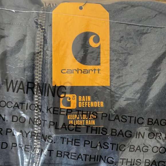(NWT)Carhartt Mens Rain Defender Paxton Zip Hooded Heavyweight Sweatshirt Carbon - Picture 7 of 7